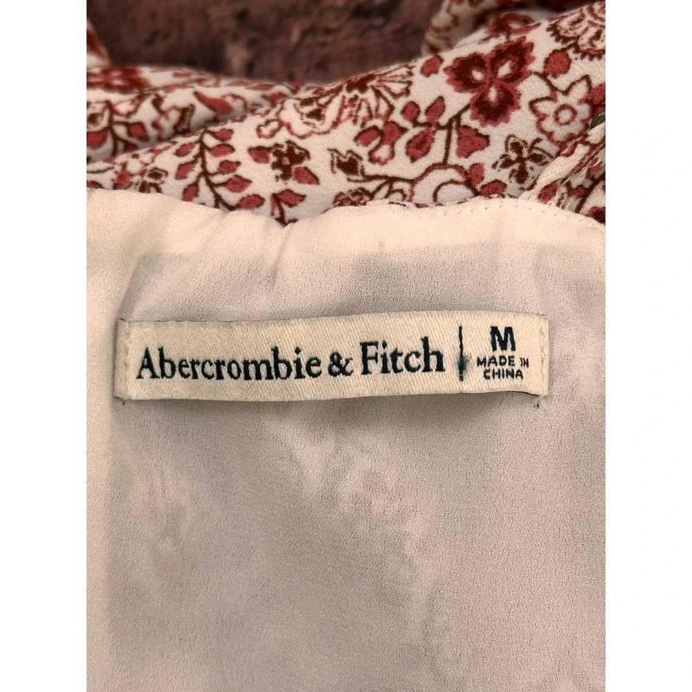 Abercrombie & Fitch Women's Paisley Floral V-Neck Mini Dress Terracotta Med NWOT - Picture 3 of 15